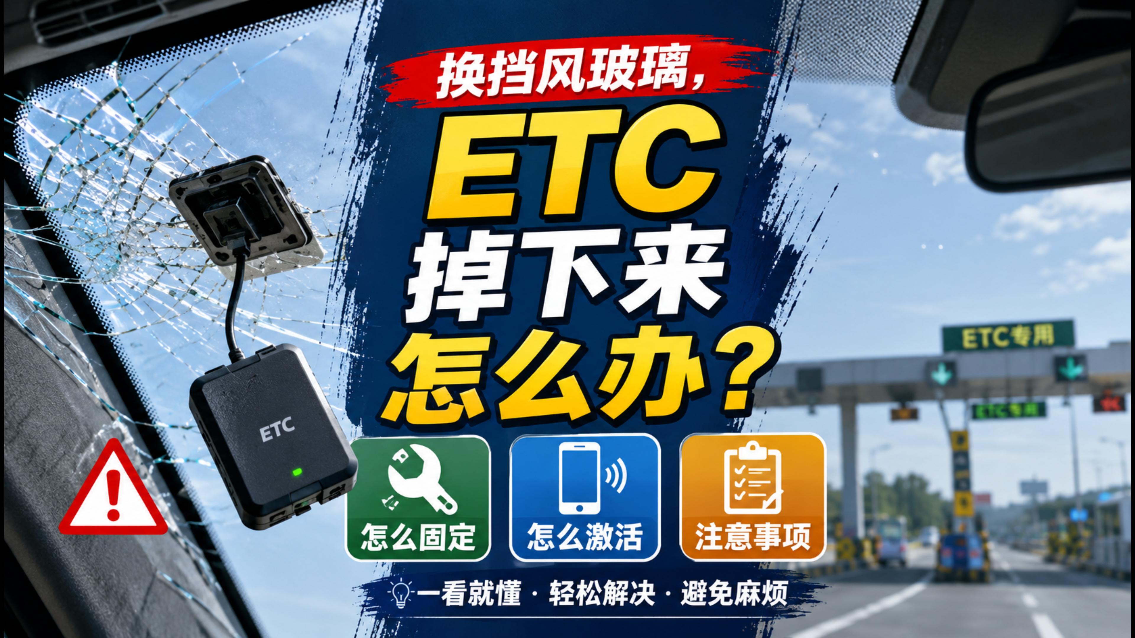 ETC科普君：更换挡风玻璃ETC掉下来怎么办ETC怎么二次激活