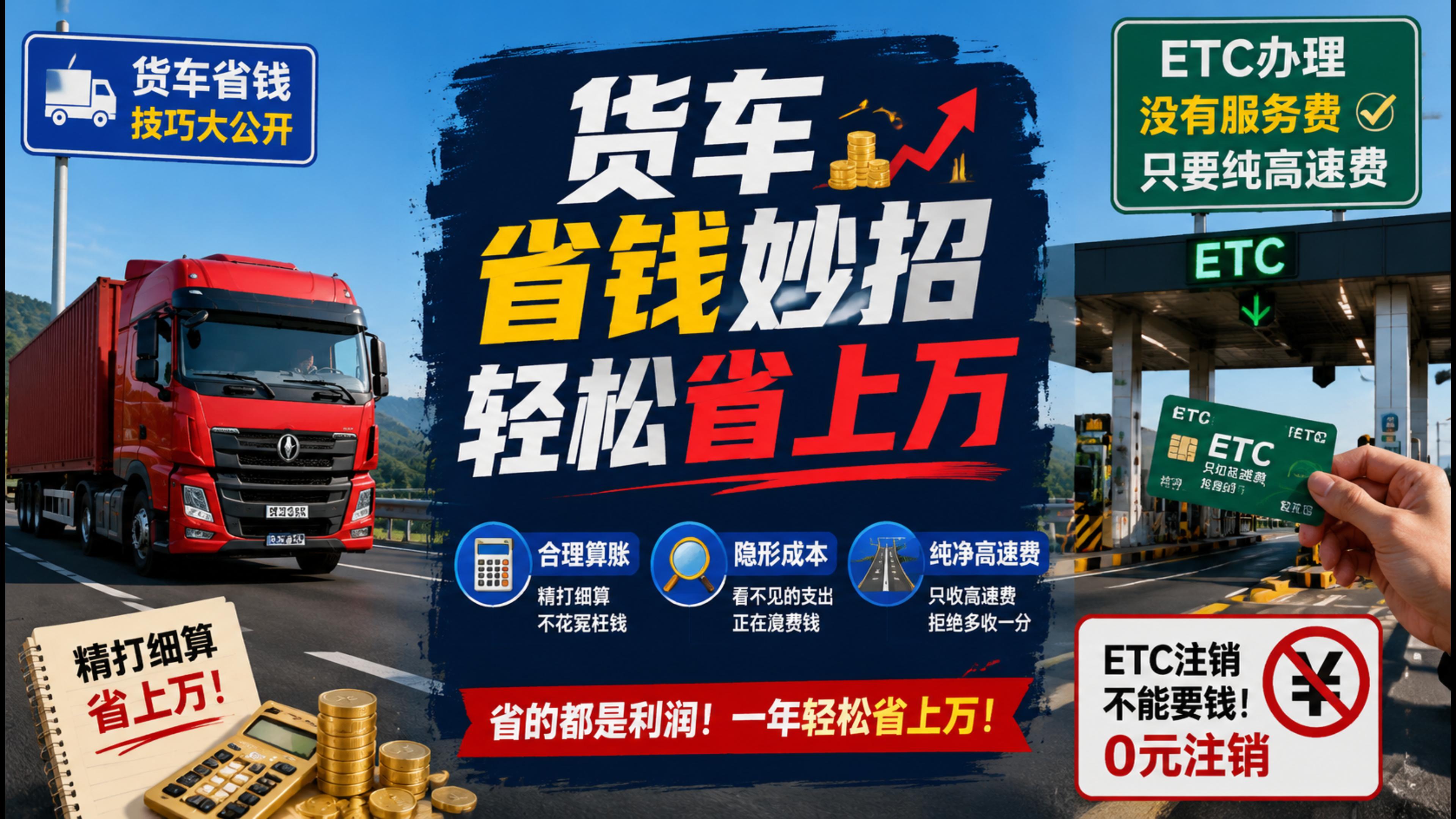 ETC科普君：货车怎么办理省钱ETC无服务费无押金无注销费