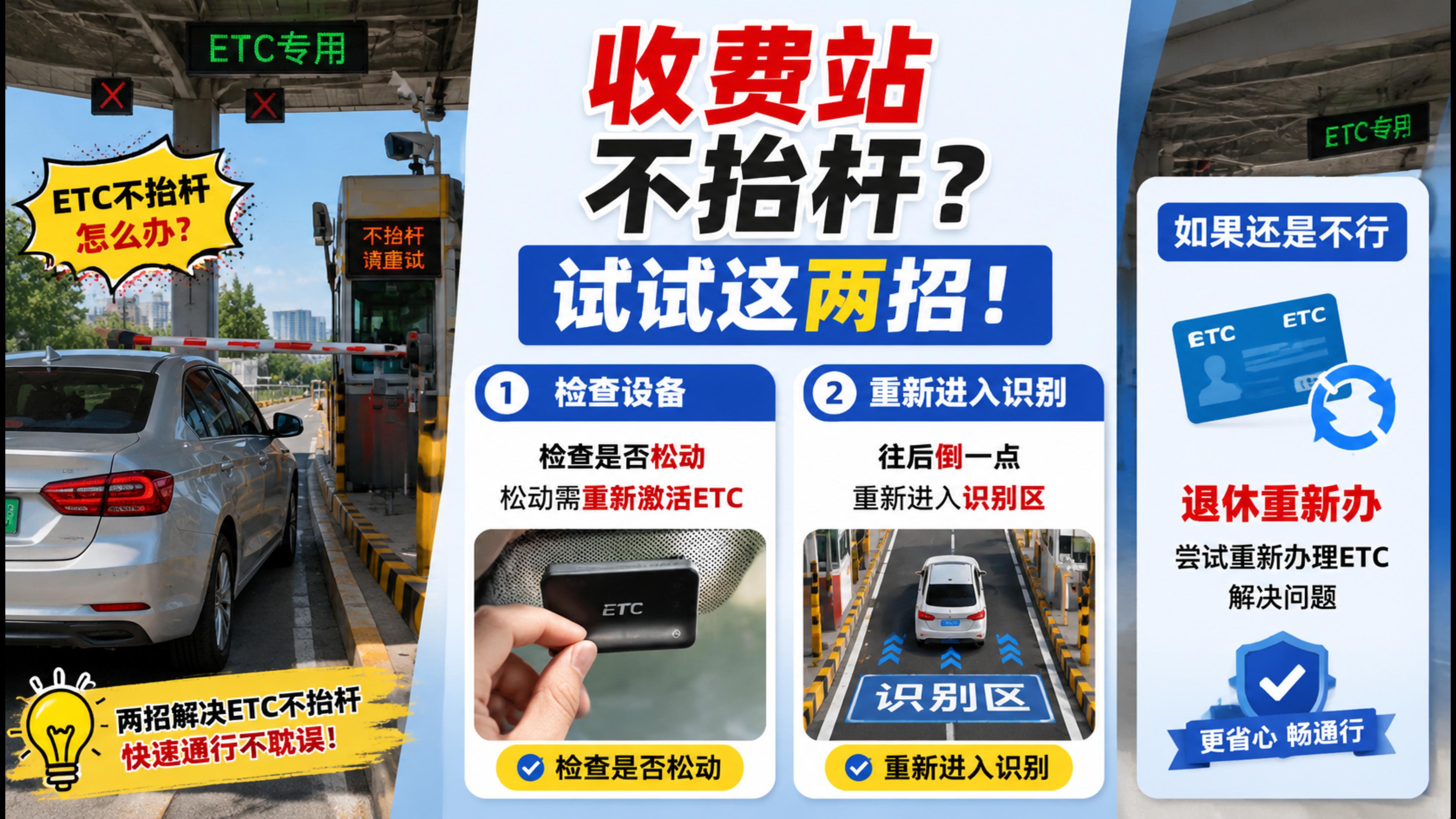 ETC科普君：ETC不抬杆怎么办ETC拆卸怎么办二次激活
