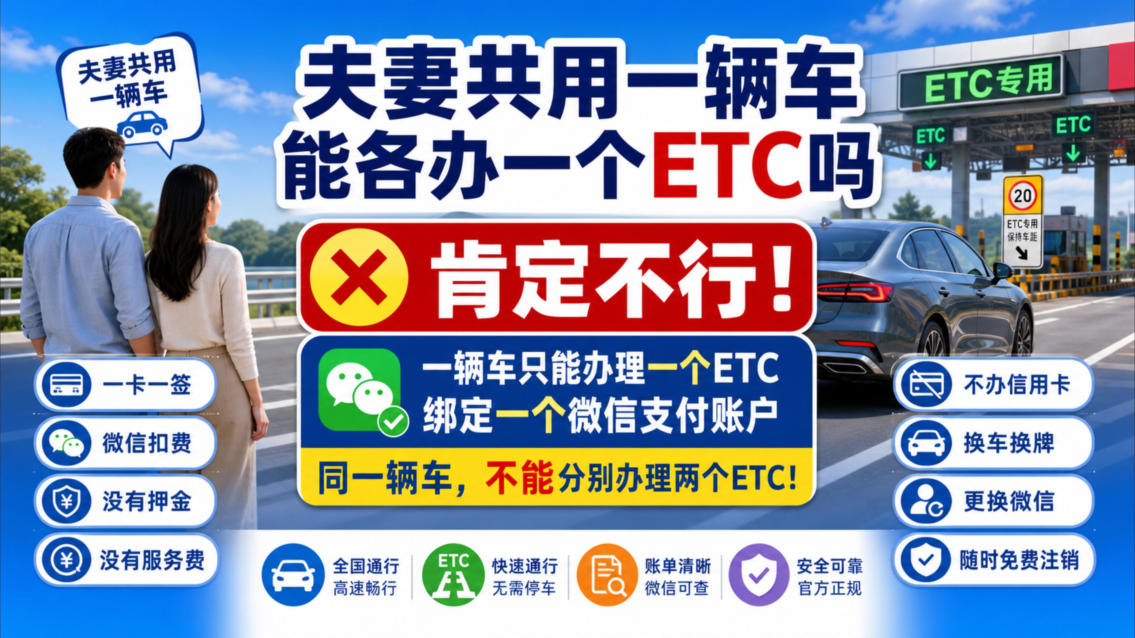 ETC科普君：一辆车可以办理两个ETC吗怎么办理微信ETC