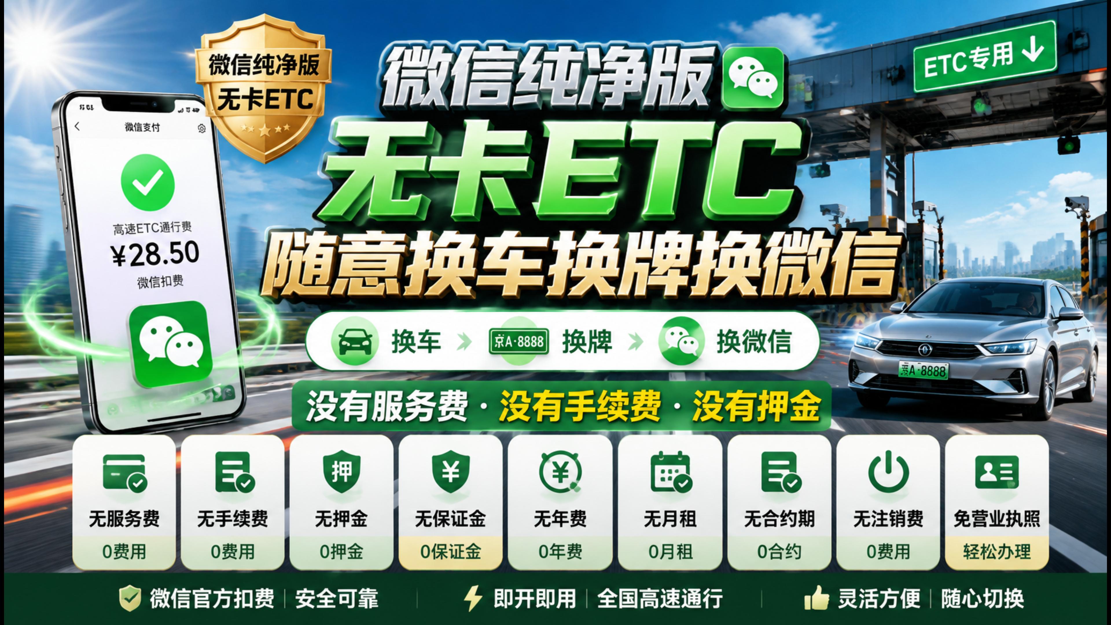 ETC科普君：怎么线上办理微信无卡ETC纯净版无服务费