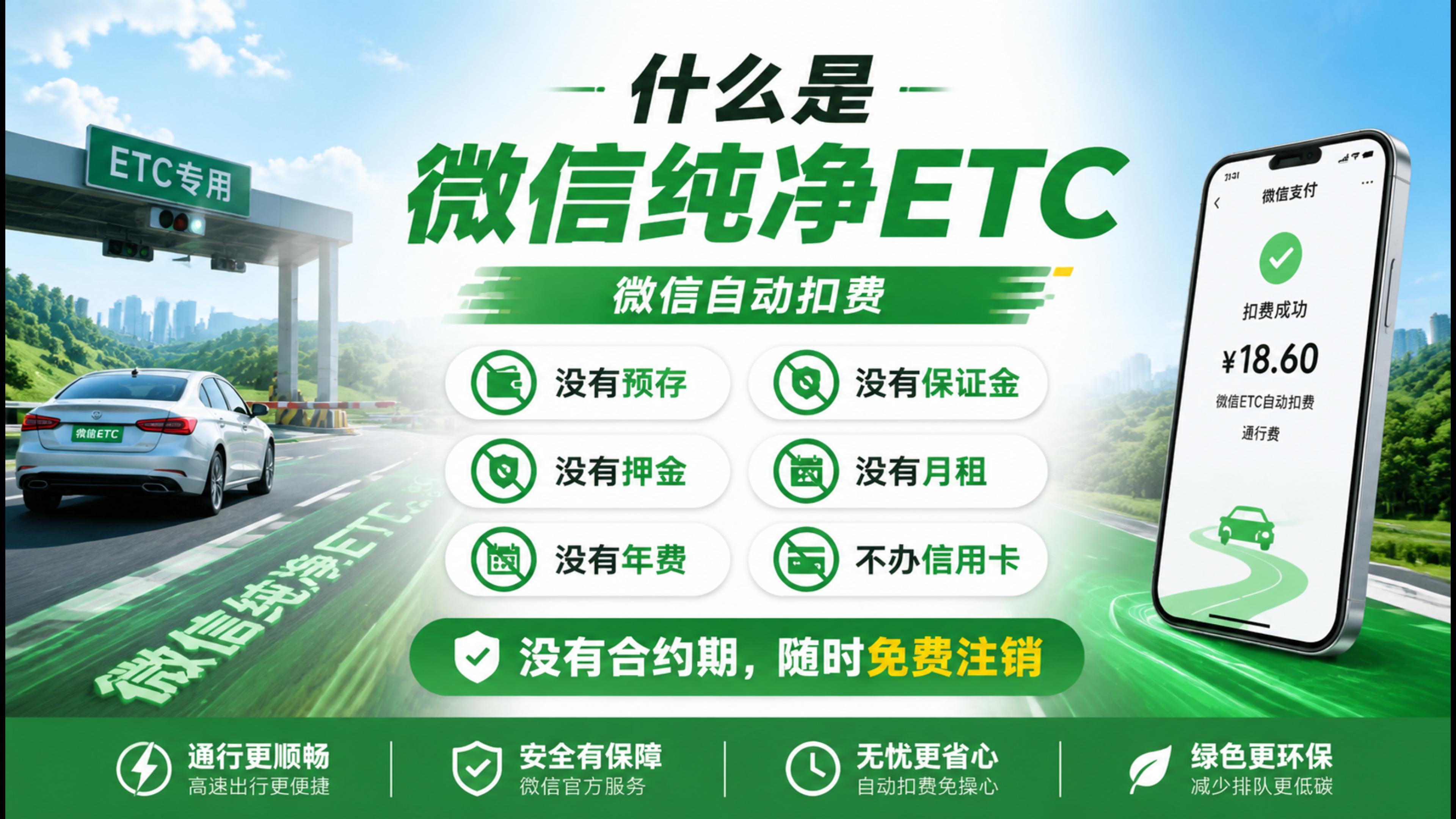 ETC科普君：什么是微信纯净版ETC无预存无押金不办信用卡